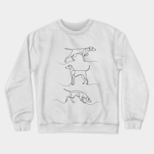 Continuous Line Weimaraners (Grey Background) Crewneck Sweatshirt